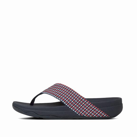 Fitflop Surfa Textile Toe Post Sandals Navy Womens - South Africa (JAQD13802)